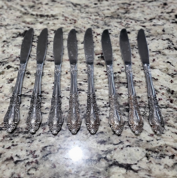 Springtime Japan stainless butter dinner knife silverware flatware set of 8 - Picture 4 of 6